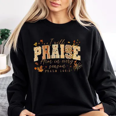 Fall Christian Sweatshirt Floral Thanksgiving Gifts Bible Verse Sweatshirt Faith Based Autumn Sweatshirt Boho Praise Religious