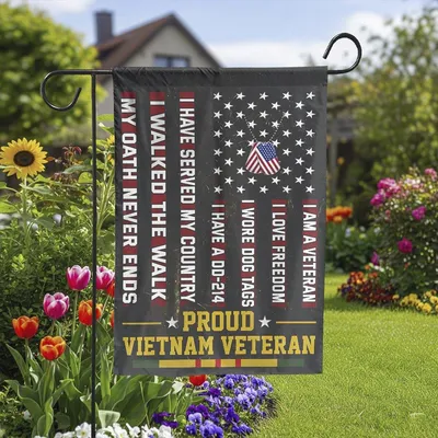 Vietnam Veteran Flag I Walked The Walk Flag Garden And House Flag Vertical Garden Flag
