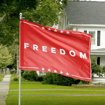 Freedom Horizontal House Flag, Bold Red White Stars Patriotic Flag, American Independence And Liberty Outdoor Decor Horizontal House Flag