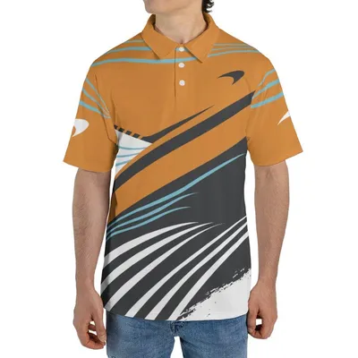 Mclaren F1 Team Polo, Papaya Orange, Lando Norrisoscar Piastri Fan Gear, Formula 1 Racing Polo Shirt, Men'S Sportswear