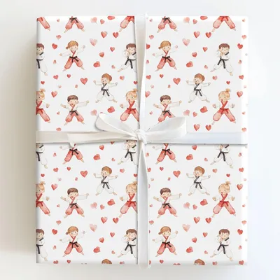 Kickin Hearts - Gift Wrap for Christmas, Holidays Wrapping Paper, Christmas Wrapping Paper