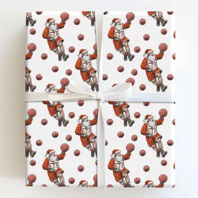 Deck the Rim in Orange & Black - Gift Wrap for Christmas, Holidays Wrapping Paper, Christmas Wrapping Paper