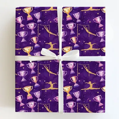 Plum Leap and Swing - Gift Wrap for Christmas, Holidays Wrapping Paper, Christmas Wrapping Paper