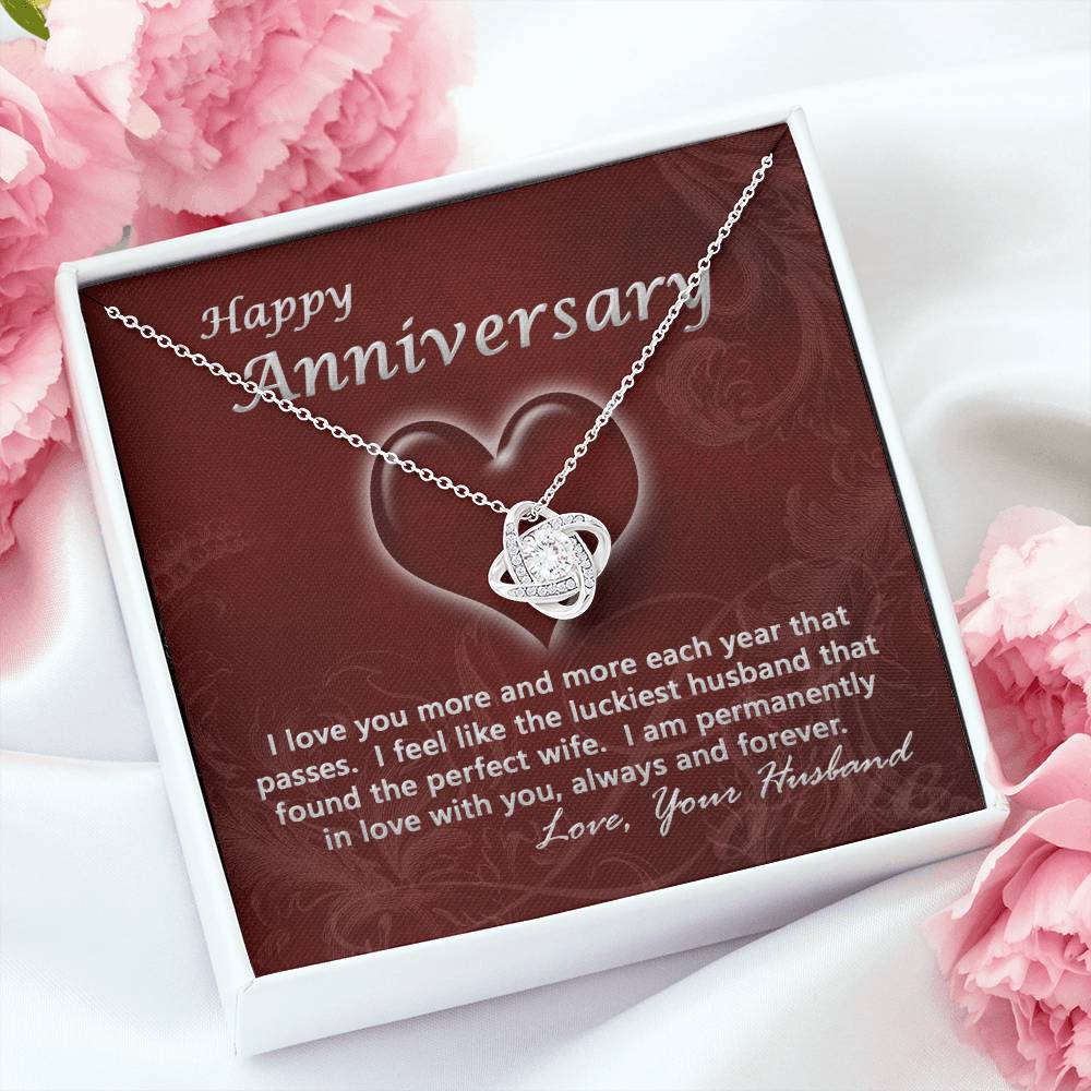 Luckiest Husband Anniversary - Love Knot Necklace