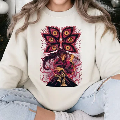 Upper Moon 1 Kokushibo Sweatshirt X Demon Slayer Infinity Castle Arc Anime Graphic Sweatshirt Six Eyed