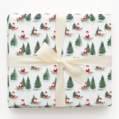 Paddle through the Snow - Gift Wrap for Christmas, Holidays Wrapping Paper, Christmas Wrapping Paper