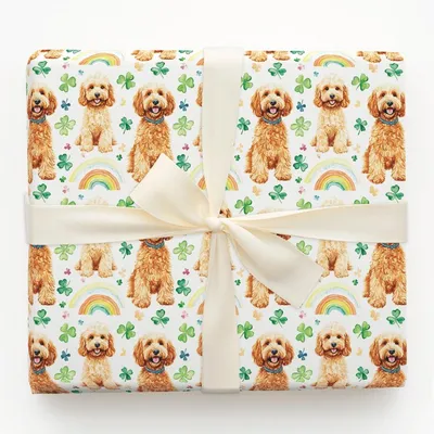 Rainbows with the Goldendoodle - Gift Wrap for Christmas, Holidays Wrapping Paper, Christmas Wrapping Paper