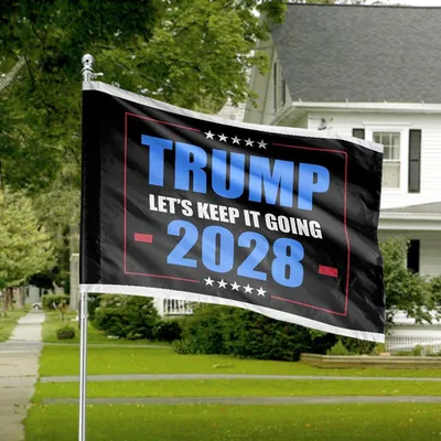 Trump 2028 Horizontal House Flag , Patriotic Election Campaign Outdoor Decor Horizontal House Flag
