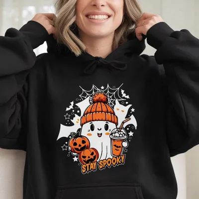 Halloween Stay Spooky Coffee Hoodie Unisex Halloween Hoodie Pumpkin Spooky Season Vibes Hoodie For Daily Wear Casual