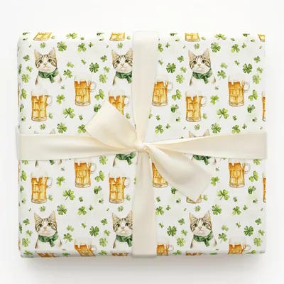 Brews with the American Wirehair - Gift Wrap for Christmas, Holidays Wrapping Paper, Christmas Wrapping Paper