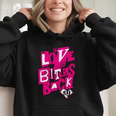 Aj Lee Wwe Love Bites Back Hoodie Hoodie Hoodie, Retro Wrestling Graphic Hoodie, Vintage 90s Style, Unisex Wrestling Top