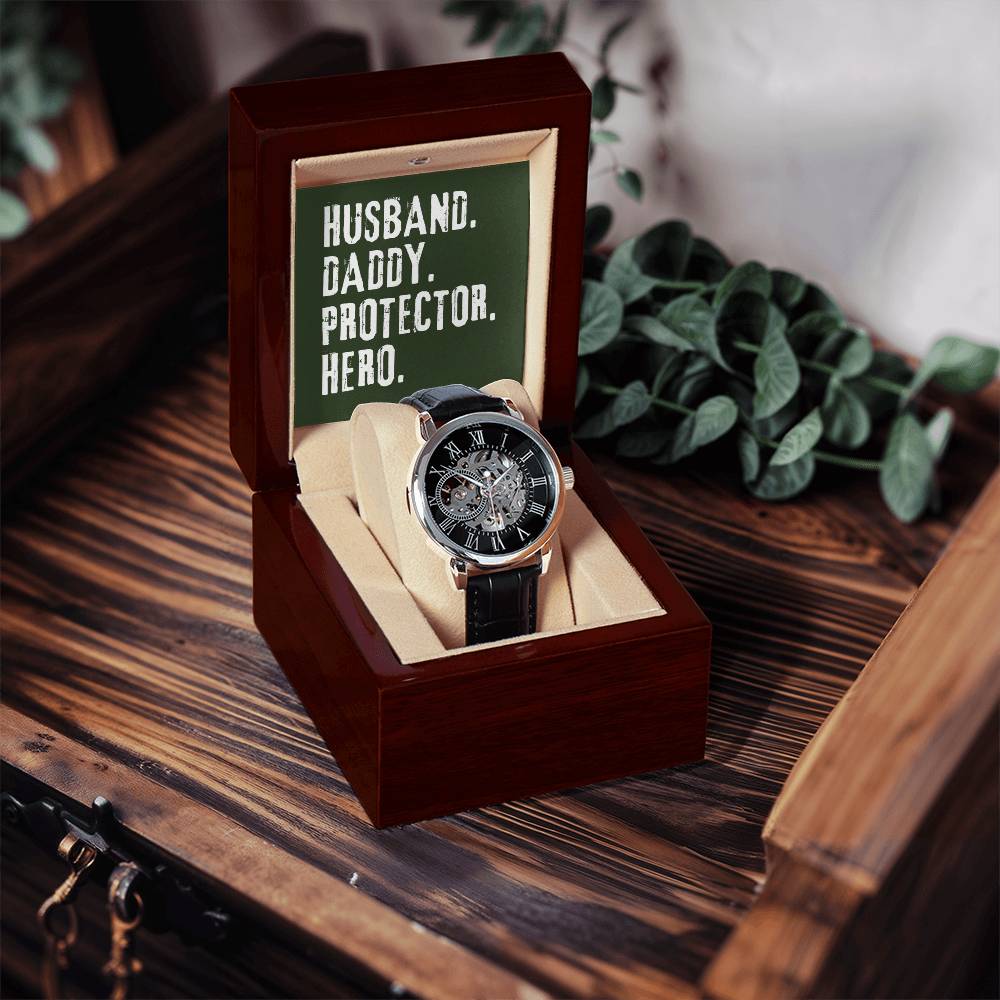 The Perfect Gift For The Husband Daddy Protector Hero In Your Life Openwork Watch