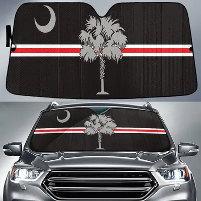 South Carolina State Flag Thin Red Fire Line Printed Car Sun Shades Cover Auto Windshield PrintSyde