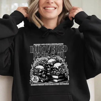 Introverted Book Lover Hoodie Unisex Hoodie For Bookish Merch Antisocial Book Club Reading Nerd Librarian Hoodie Booktrover