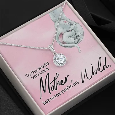 To The World You Are a Mother, But To Me You're My World Everlasting Love Necklace
