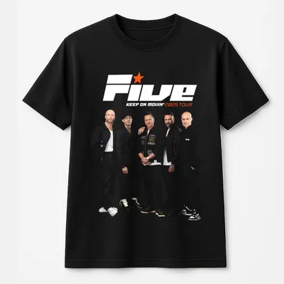 Five Keep On Movin' 2025 Tour T-Shirt, Retro Band Tour Merch For Fans, Unisex Concert Outfit