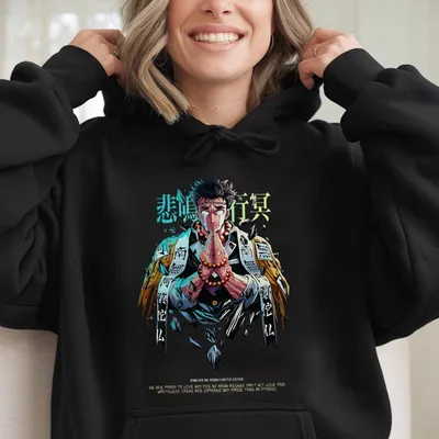 Demon Slayer Character Hoodie, Himejima Gyomeii Hoodie, Anime Color Hoodie, Unisex 2024, Unisex Hoodie