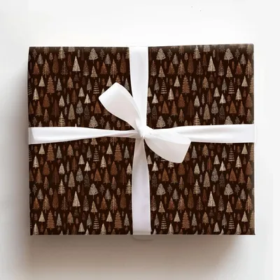 Dark Brown Themed - Gift Wrap for Christmas, Holidays Wrapping Paper, Christmas Wrapping Paper