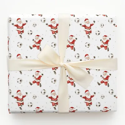 Santa's Free Kick - Gift Wrap for Christmas, Holidays Wrapping Paper, Christmas Wrapping Paper