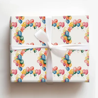 Balloon Archway and Birthday Magic - Gift Wrap for Christmas, Holidays Wrapping Paper, Christmas Wrapping Paper