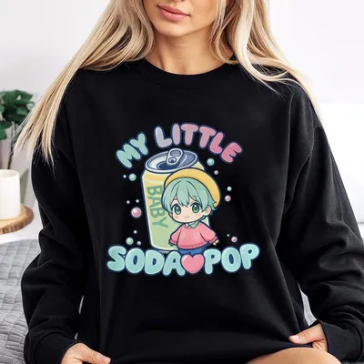 Kpop Demon Hunters Y2k Youth Sweatshirt Funny Soda Pop Sweatshirt My Little Soda Pop Sweatshirt Cute Anime Graphic Sweatshirt For Boys