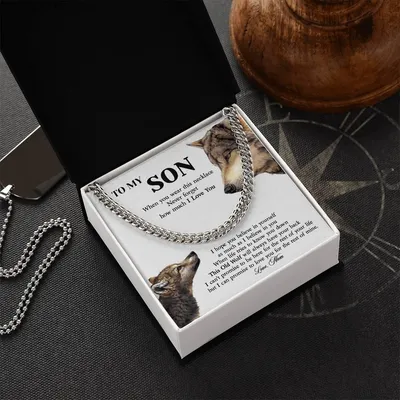 To My Son Cuban Chain Necklace Son Gifts From Mom Gifts For Son Birthday Unique Gifts For Son From Mom Cuban Link Chain