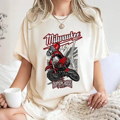 Milwaukee Supercross Tools Graphic T-Shirt Vintage Racing Style T-Shirt Retro Mechanic Workwear Unisex T-Shirt Classic Cotton