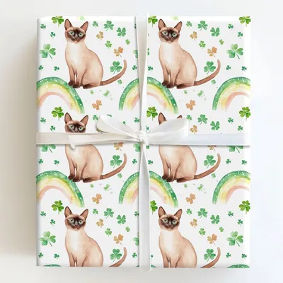 Rainbows with the Burmese - Gift Wrap for Christmas, Holidays Wrapping Paper, Christmas Wrapping Paper
