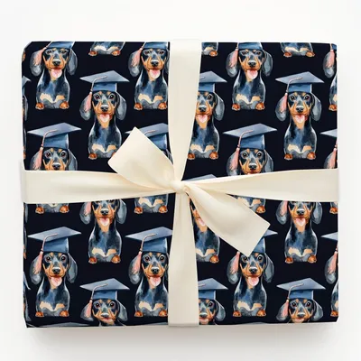 Dachshund Graduate - Gift Wrap for Christmas, Holidays Wrapping Paper, Christmas Wrapping Paper