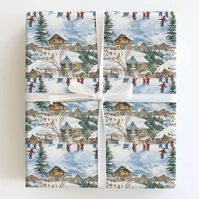 Alpine Cheer - Gift Wrap for Christmas, Holidays Wrapping Paper, Christmas Wrapping Paper