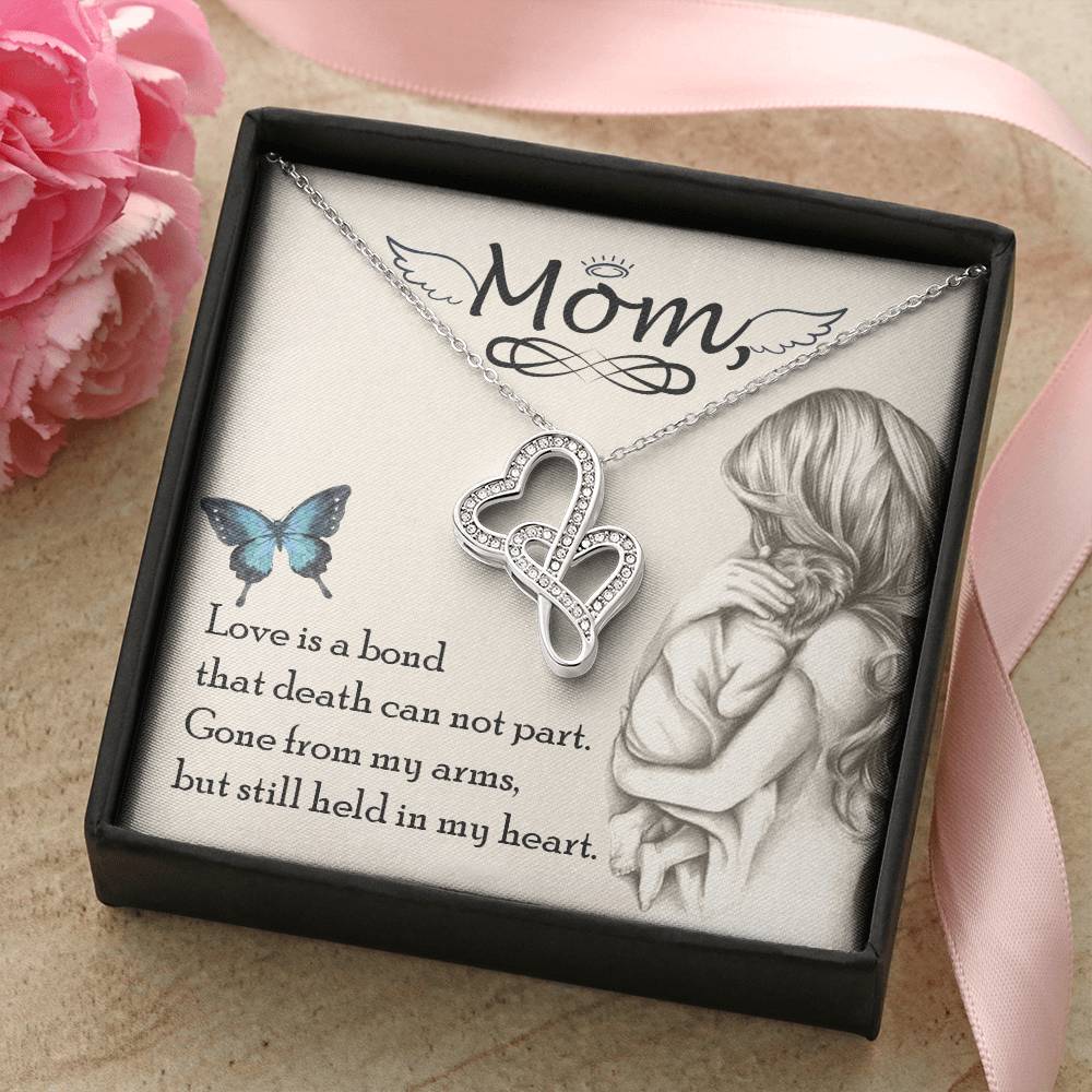 Mom Gone From My Arms - Double Hearts Necklace