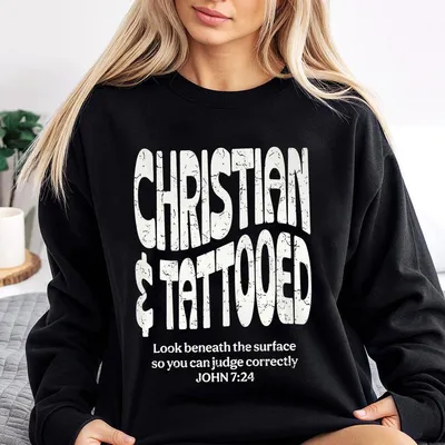 Christian & Tattooed Christian Sweatshirt, Vintage I Love Jesus 2025 Sweatshirt, Christian Sweatshirt, Christian Easter Gift