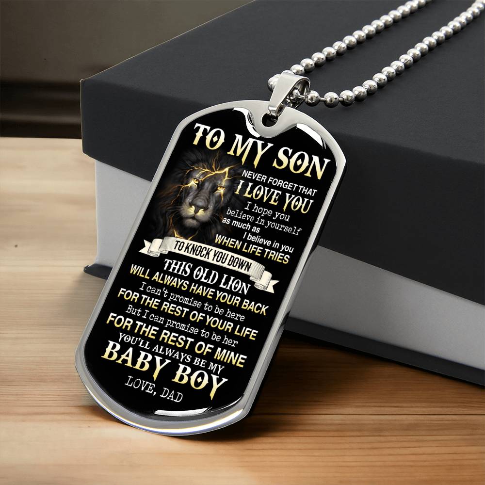 To My Son - Gift From Dad - Army Tag Necklace, Dog Tag