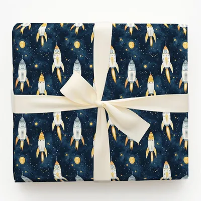 To the Moon and Cake - Gift Wrap for Christmas, Holidays Wrapping Paper, Christmas Wrapping Paper