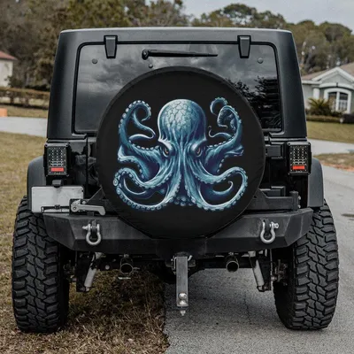 Spare Tire Cover Octopus For Jeep Ford Bronco Mercedes G-Class Land Rover Suzuki Land Cruiser Gift For Off-Road Lovers Funny Cool Jeep Spare Tire Cover