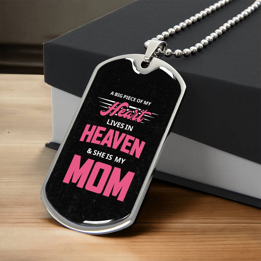 Remembering My Mom - Army Tag Necklace, Dog Tag