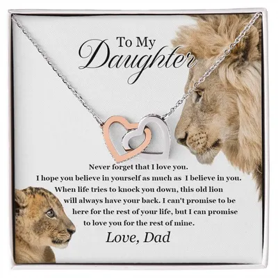 To My Daughter - Interlocking Love Necklace - Tmdt04 Interlocking Hearts Necklace