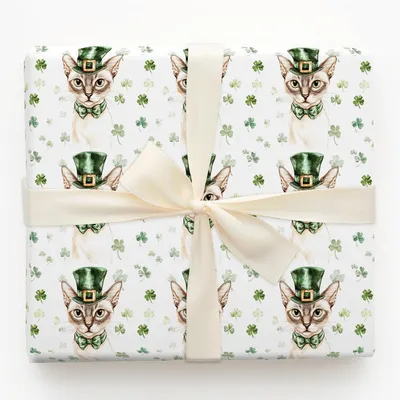 Leprechaun Oriental Shorthair - Gift Wrap for Christmas, Holidays Wrapping Paper, Christmas Wrapping Paper