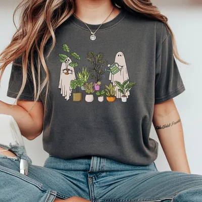 Funny Plant Ghost T-Shirt Halloween Plant Lady T-Shirt Halloween T-Shirt Plant Mama T-Shirt Plant Lover Gift