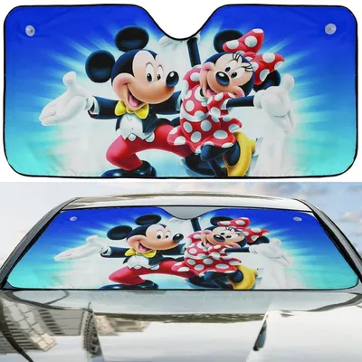 Mickey And Minnie Mouse Couple Happy Valentine Car Windshield Sun Shade Car Sunshade