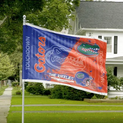 Gator Pride Horizontal House Flag, Blue And Orange Football Design, Sports Fan Decor, Game Day Outdoor Flag Horizontal House Flag