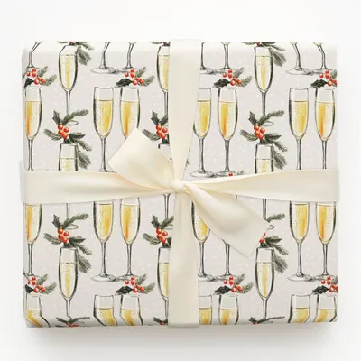 Bubbles and Holly - Gift Wrap for Christmas, Holidays Wrapping Paper, Christmas Wrapping Paper