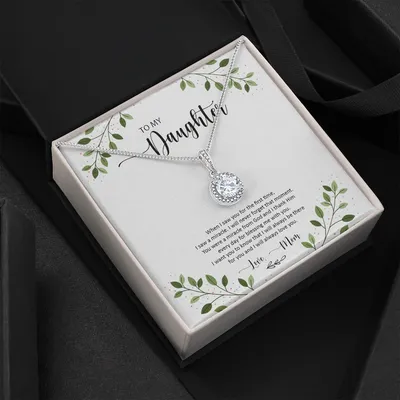 Daughter Necklace - Mother Daughter Jewelry Gift - Daughter Wedding Gift - Graduation - Birthday - Meaningful Interlocking Necklace For Daughter - To Daughter From Mom Love Knot Necklace Gift - Gift For Daughter From Mom - Daughter Jewelry