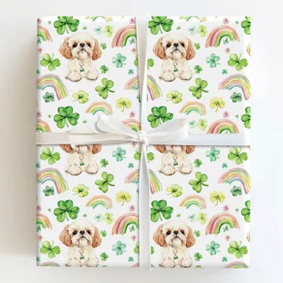 Rainbows with the Shih Tzu - Gift Wrap for Christmas, Holidays Wrapping Paper, Christmas Wrapping Paper