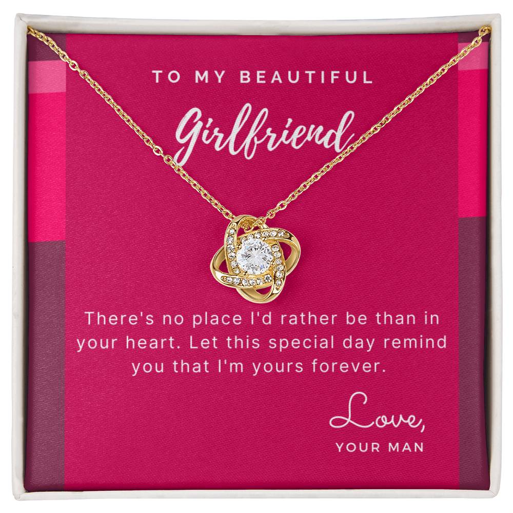 I Am Yours Forever Necklace — Birthday/Anniversary Gift for Girlfriend Love Knot Necklace