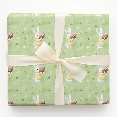 Touchdown Hare - Gift Wrap for Christmas, Holidays Wrapping Paper, Christmas Wrapping Paper