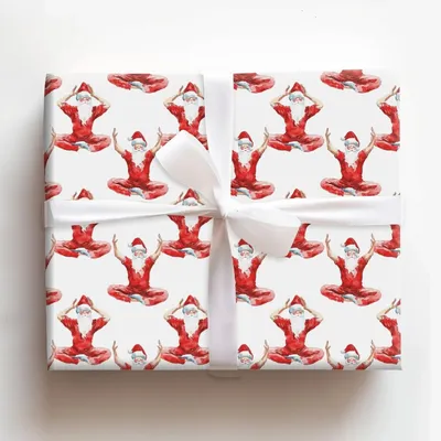 Jingle Bell Yoga - Gift Wrap for Christmas, Holidays Wrapping Paper, Christmas Wrapping Paper