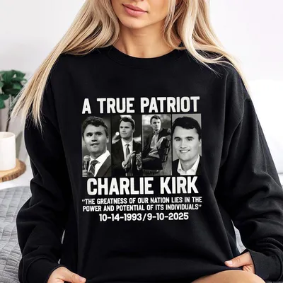 Unisex Sweatshirt A True Patriot Charlie Kirk Sweatshirt Justice For Charlie Kirk Sweatshirt Prayers Up For Charlie Activist Sweatshirt