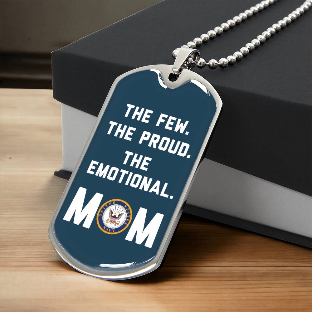 Navy Mom Dog Tag - Army Tag Necklace, Dog Tag
