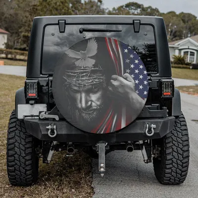 Faith Over Fear Spare Tire Cover For Car - Jesus Lover - Christian Tire Cover Spare Tire Cover